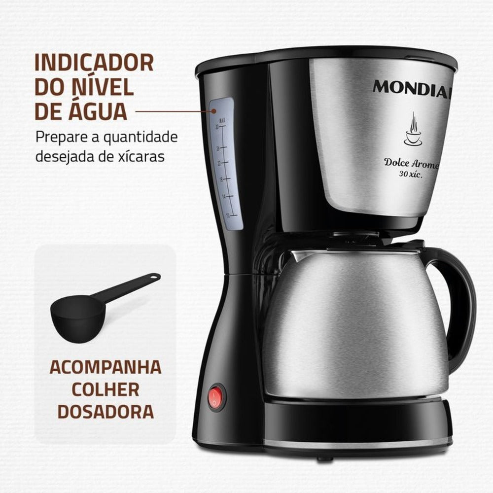 Cafeteira Elétrica Dolce Arome Mondial C-37ji-30x Inox Cafeteira Elétrica Dolce Arome Mondial C-37ji-30x Inox